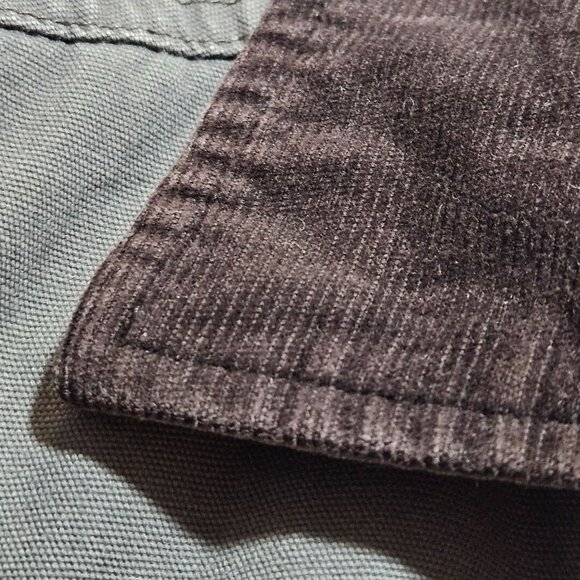 Tailor Vintage Mens Gray Sherpa-Lined Canvas Jacket With Corduroy Collar & Butto - Picture 11 of 16